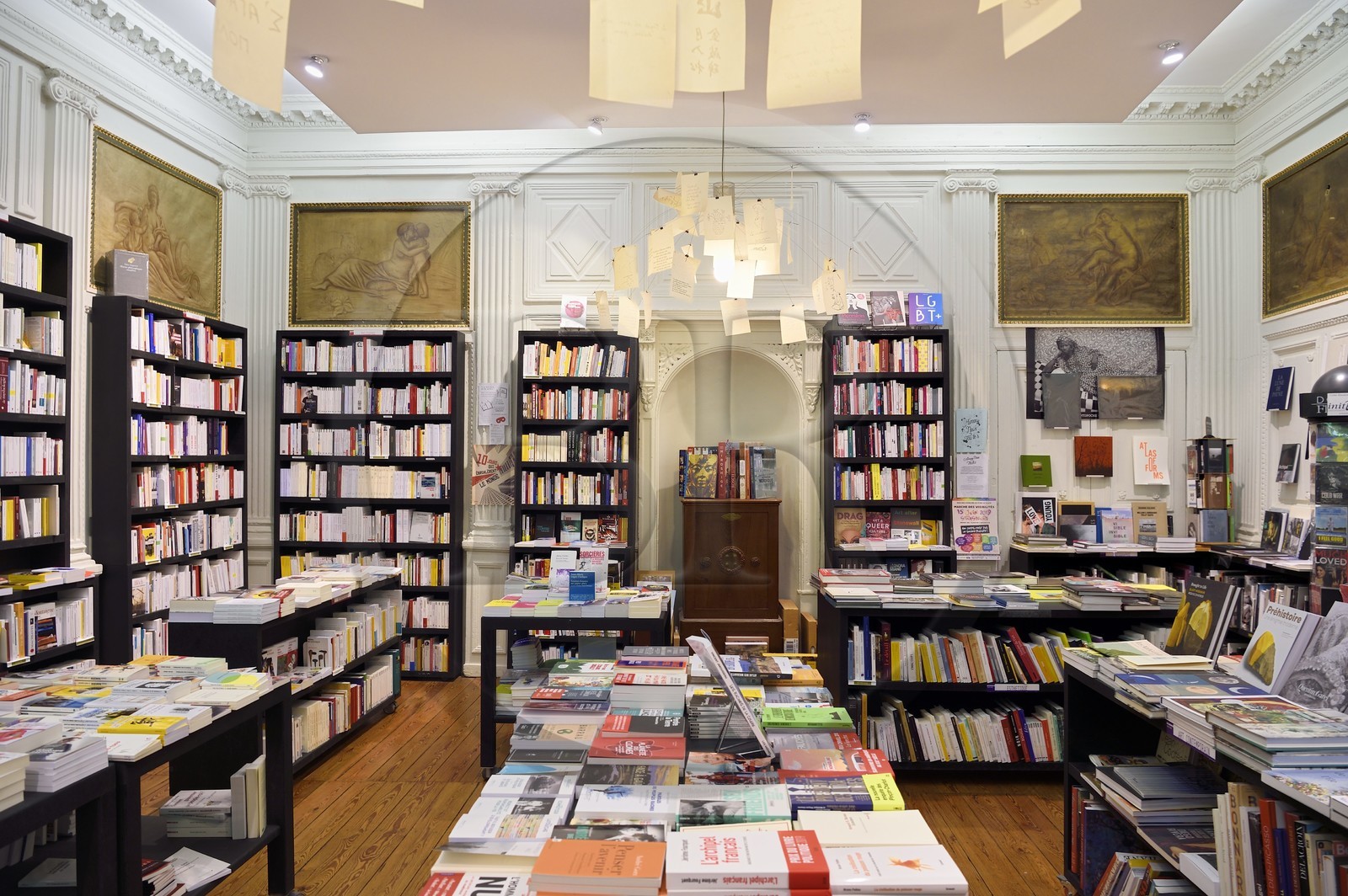 France, Bas Rhin, Strasbourg, old town listed as World Heritage by UNESCO, former mansion of the Zorn of Bulach, Quai des Brumes bookstore