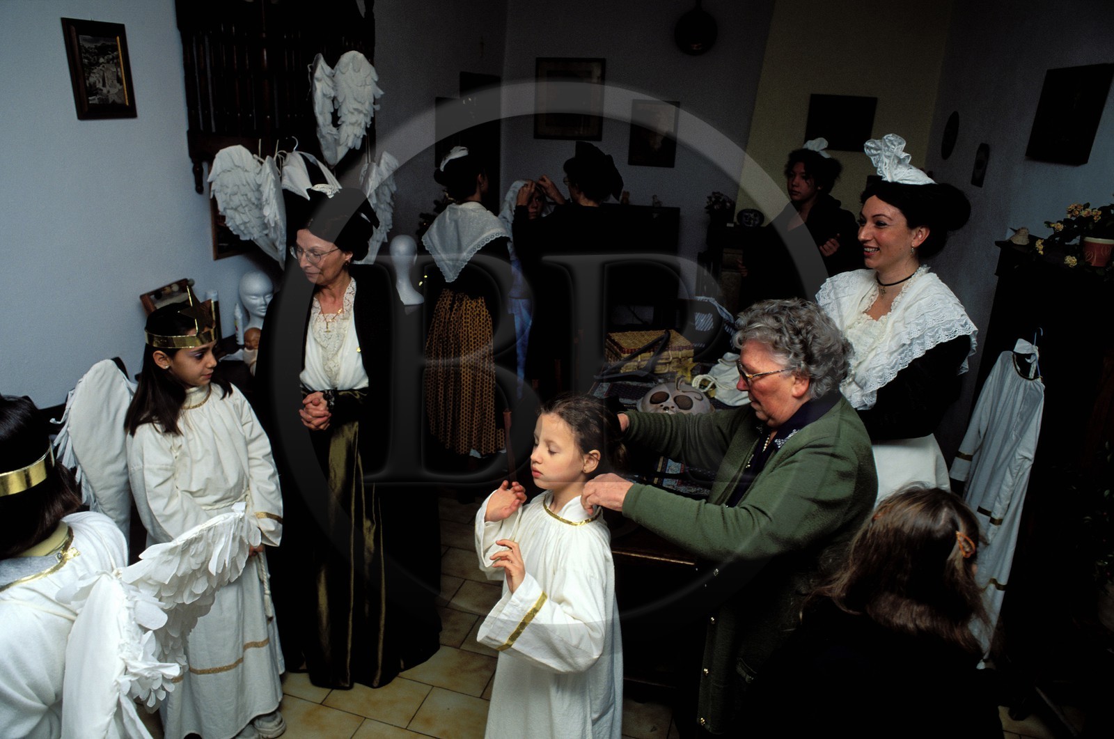 France, Bouches du Rhone, Les Baux de Provence village, labelled Les Plus Beaux Villages de France (The Most Beautiful Villages of France), Christmas celebrations, midnight mass preparation