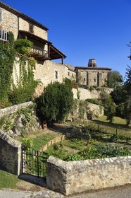 France, Haute Loire, Lavaudieu, labelled Les Plus Beaux Villages de France (The Most Beautiful Villages of France), the former Saint Andre (St Andrew) abbey church in Auvergne Romanesque style