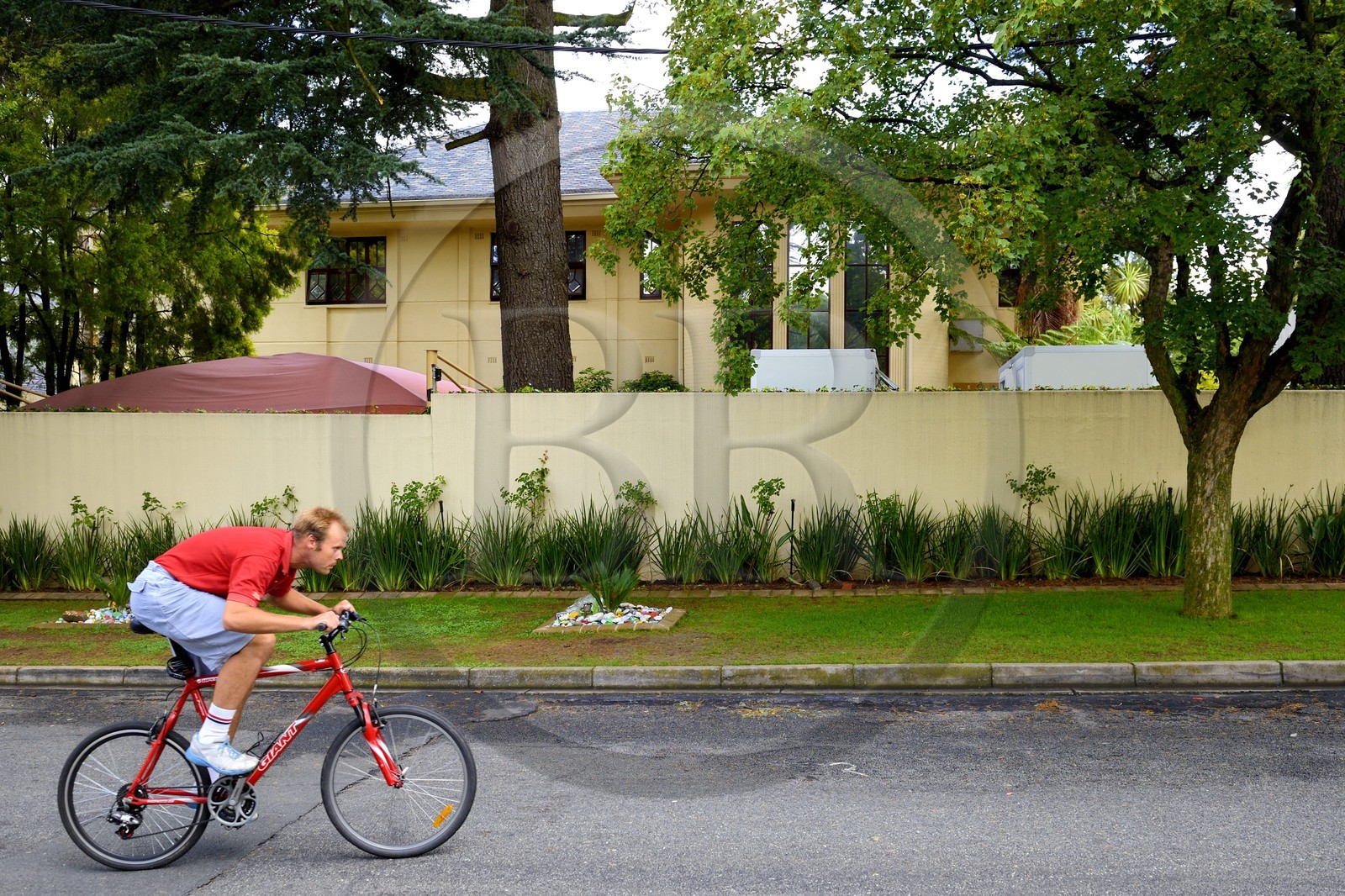 Afrique du Sud, province de Gauteng, Johannesburg, la maison de Mandela située dans l’agréable quartier calme et arboré de Houghton, elle est protégée par de hauts murs