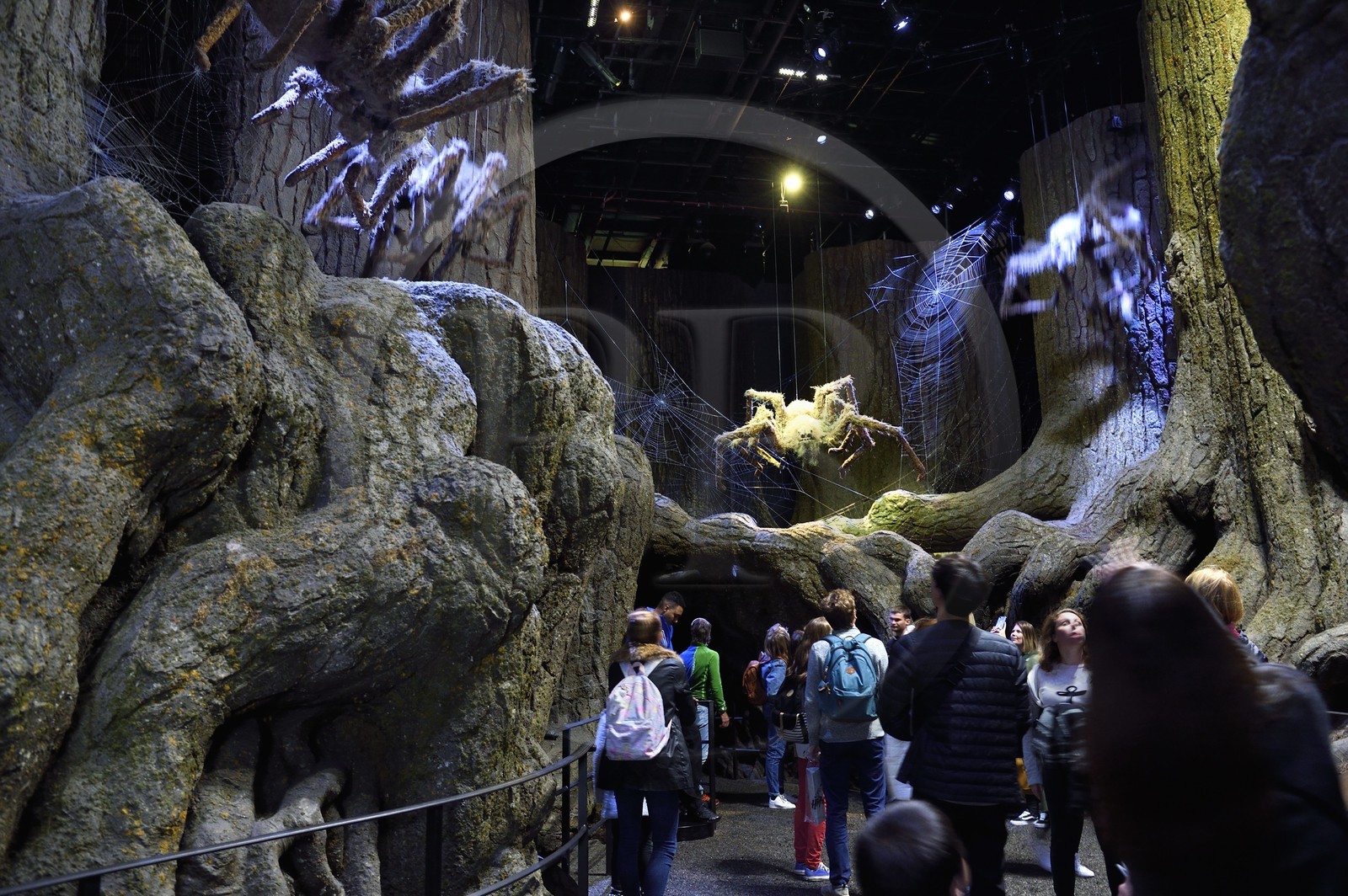Royaume-Uni, Hertfordshire, Leavesden, Leavesden Film Studios, Harry Potter Studio Tour London, les coulisses du tournage des 8 films de Harry Potter, les araignées géantes Aragog dans la mythique Forêt Interdite