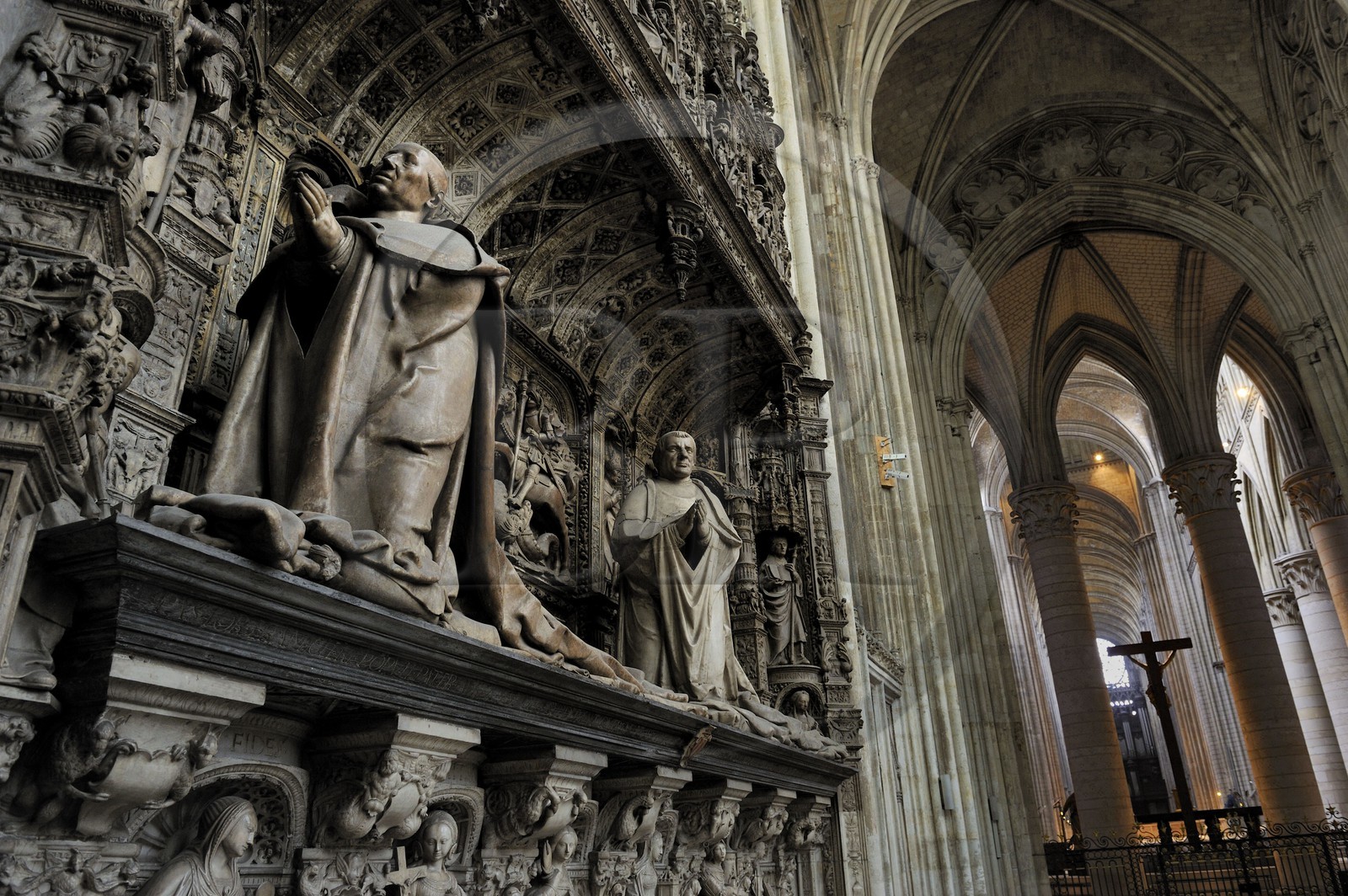 France, Seine Maritime, Rouen, Notre Dame of Rouen Cathedral, Chapel of the Virgin, the tomb of the cardinals of Amboise dating from 1516-1520