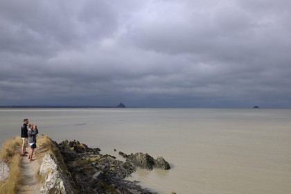France, Manche (50), la Baie du Mont-Saint-Michel et le Mont depuis le Groin du Sud