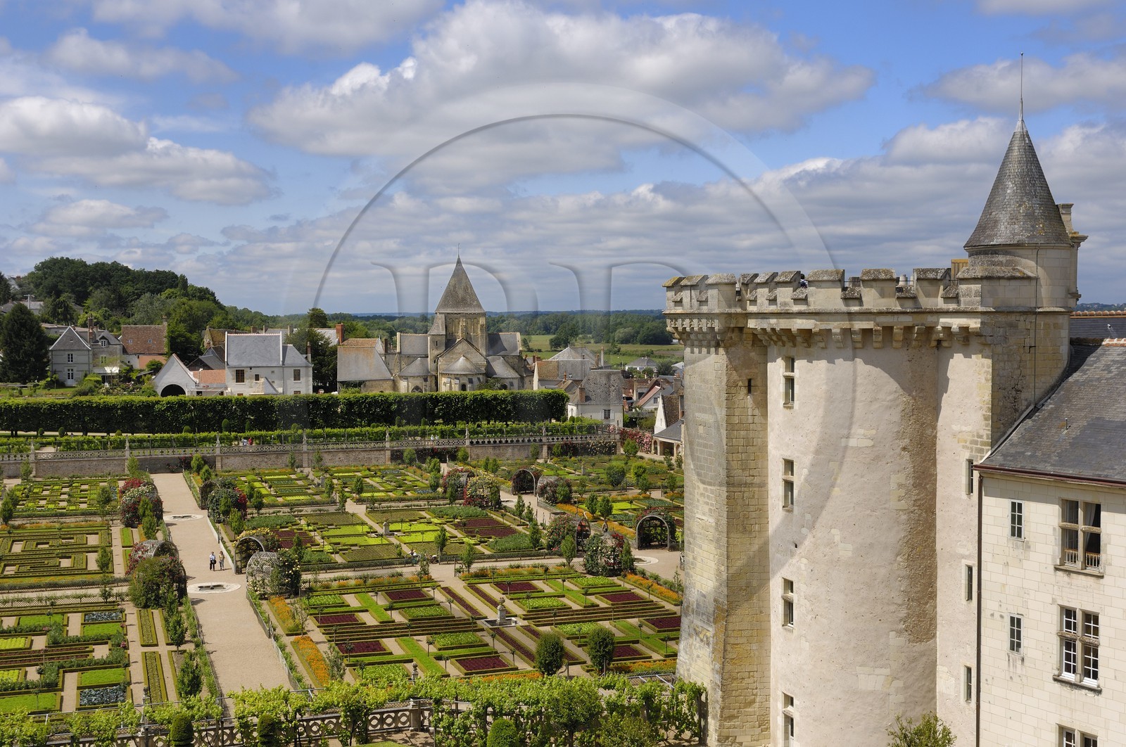 France, Indre-et-Loire (37), Vallée de la Loire classée patrimoine mondial de l'UNESCO, Villandry, le château de Villandry et ses jardins, propriété d'Henri et Angélique Carvallo