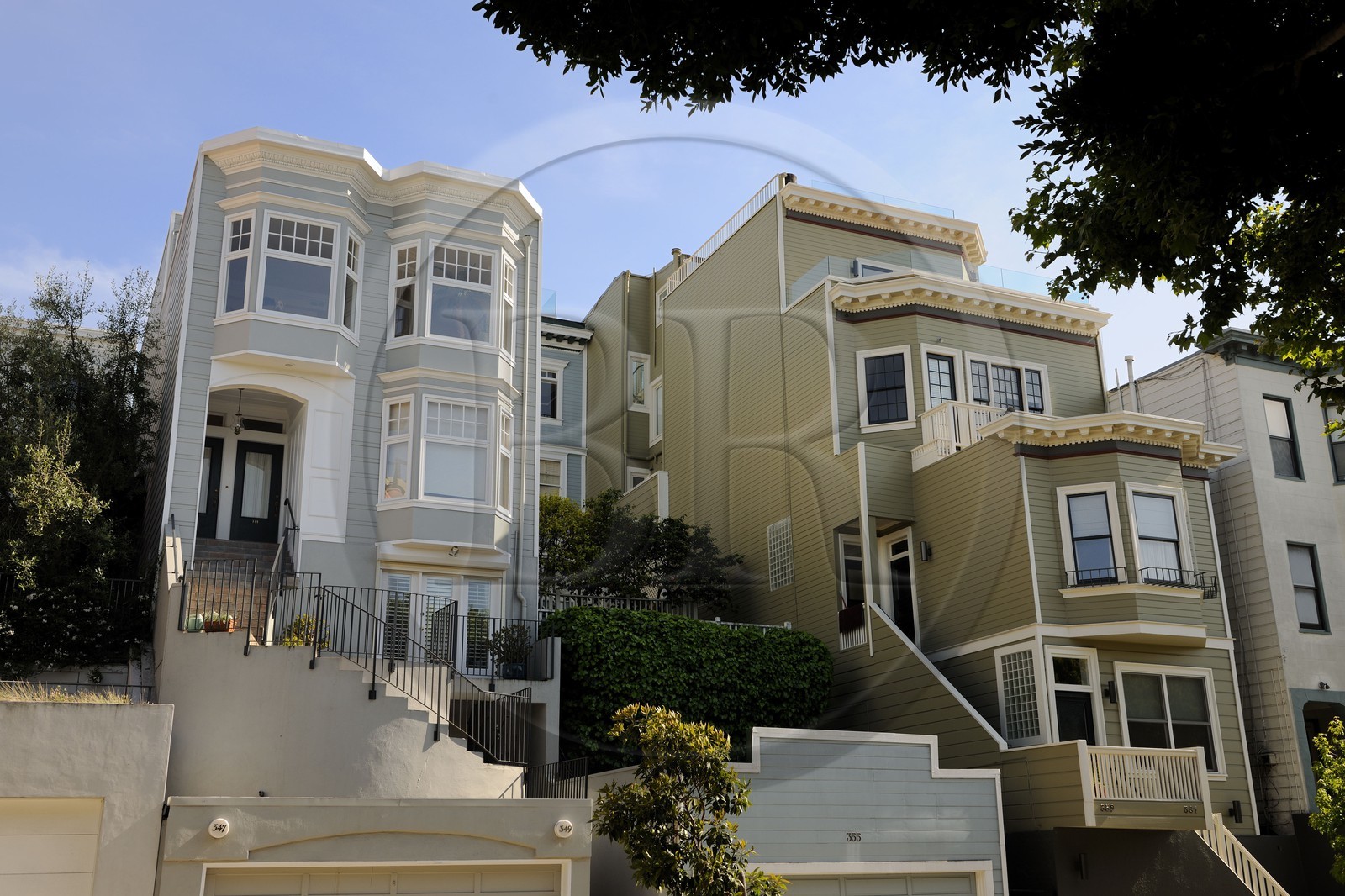 United States, California, San Francisco, wooden house in Lombard street in the North Beach district