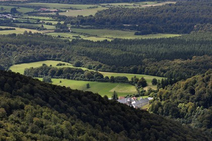 Espagne, Pays-Basque, Navarre, chemin de Saint-Jacques de Compostelle dans la descente vers Roncevaux, la Collégiale royale de Roncevaux