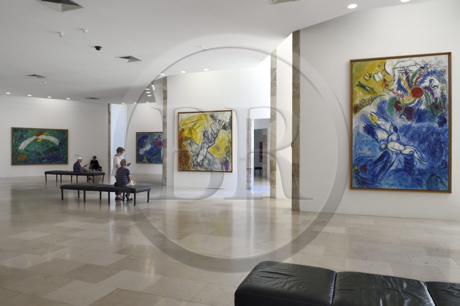 France, Alpes Maritimes, Nice, Musee National Marc Chagall by architect Andre Hermant and created at the initiative of Andre Malraux, hall of the Biblical Message paintings