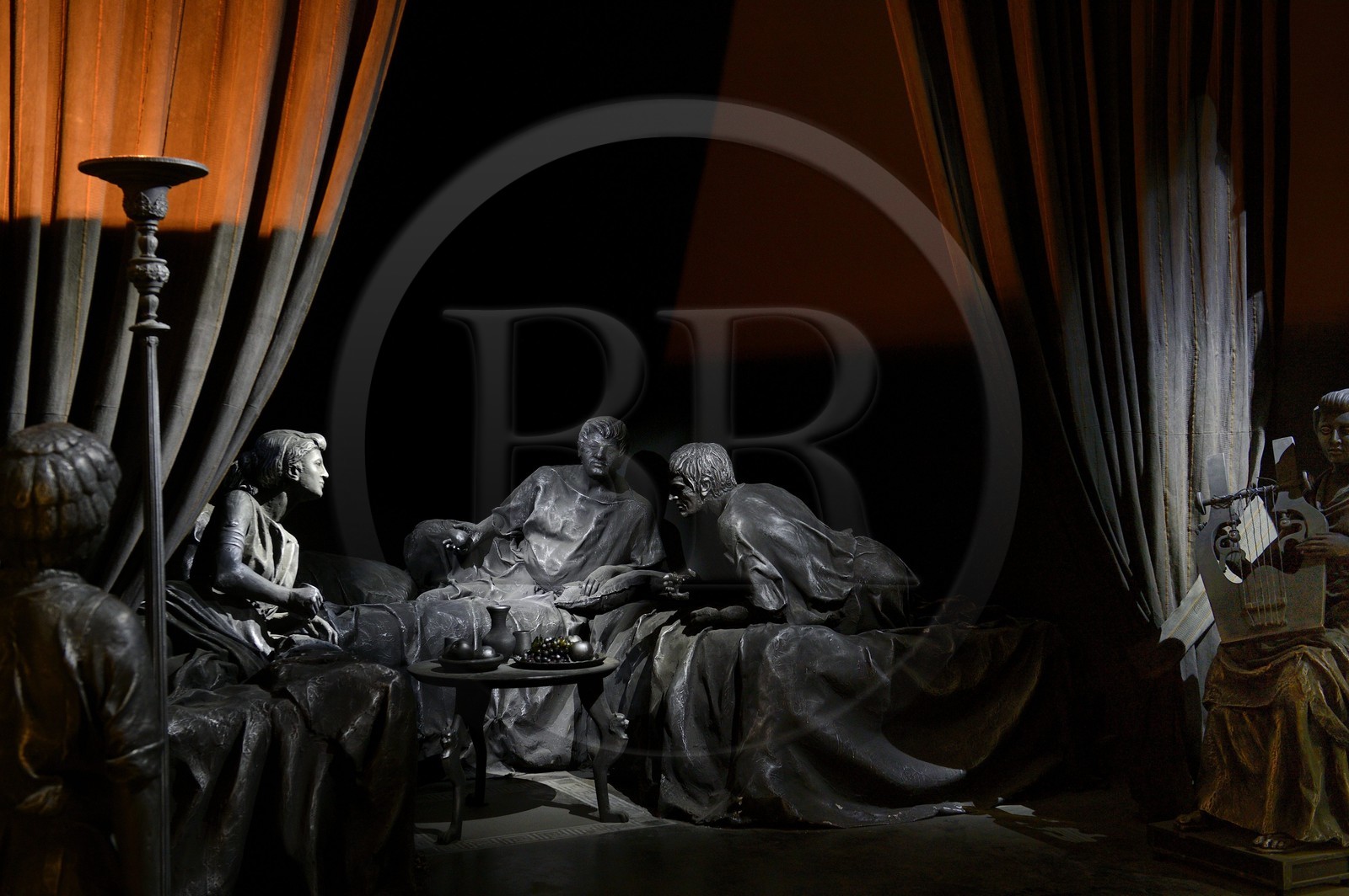 Israel, désert du Neguev, musée de Massada, reconstitution d'une scène de repas