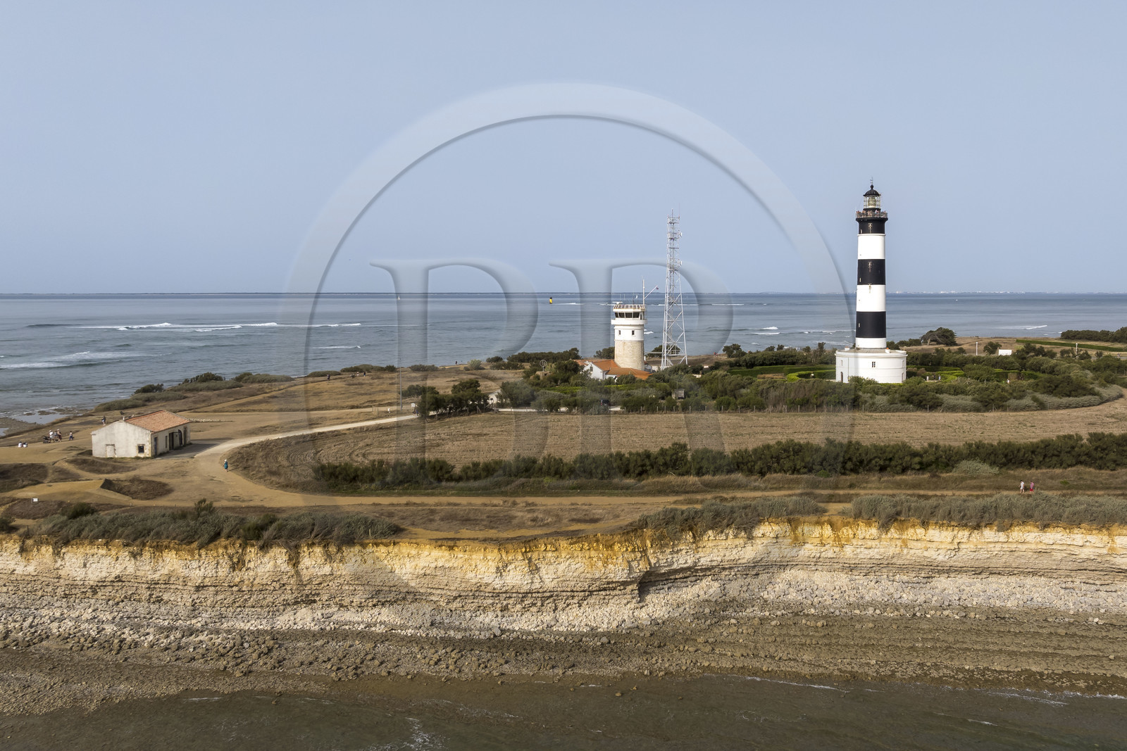 France, Charente Maritime, Oleron island, Saint Denis d'Oléron, the Chassiron lighthouse (aerial view)