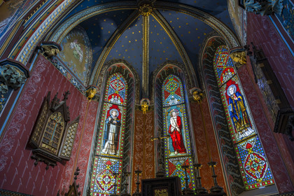 France, Pyrénées-Atlantiques (64), la côte du Pays-Basque, Hendaye, chateau d'Abbadia construit en 1870 par Eugène Viollet-le-Duc pour Antoine d'Abbadie d'Arrast, la chapelle