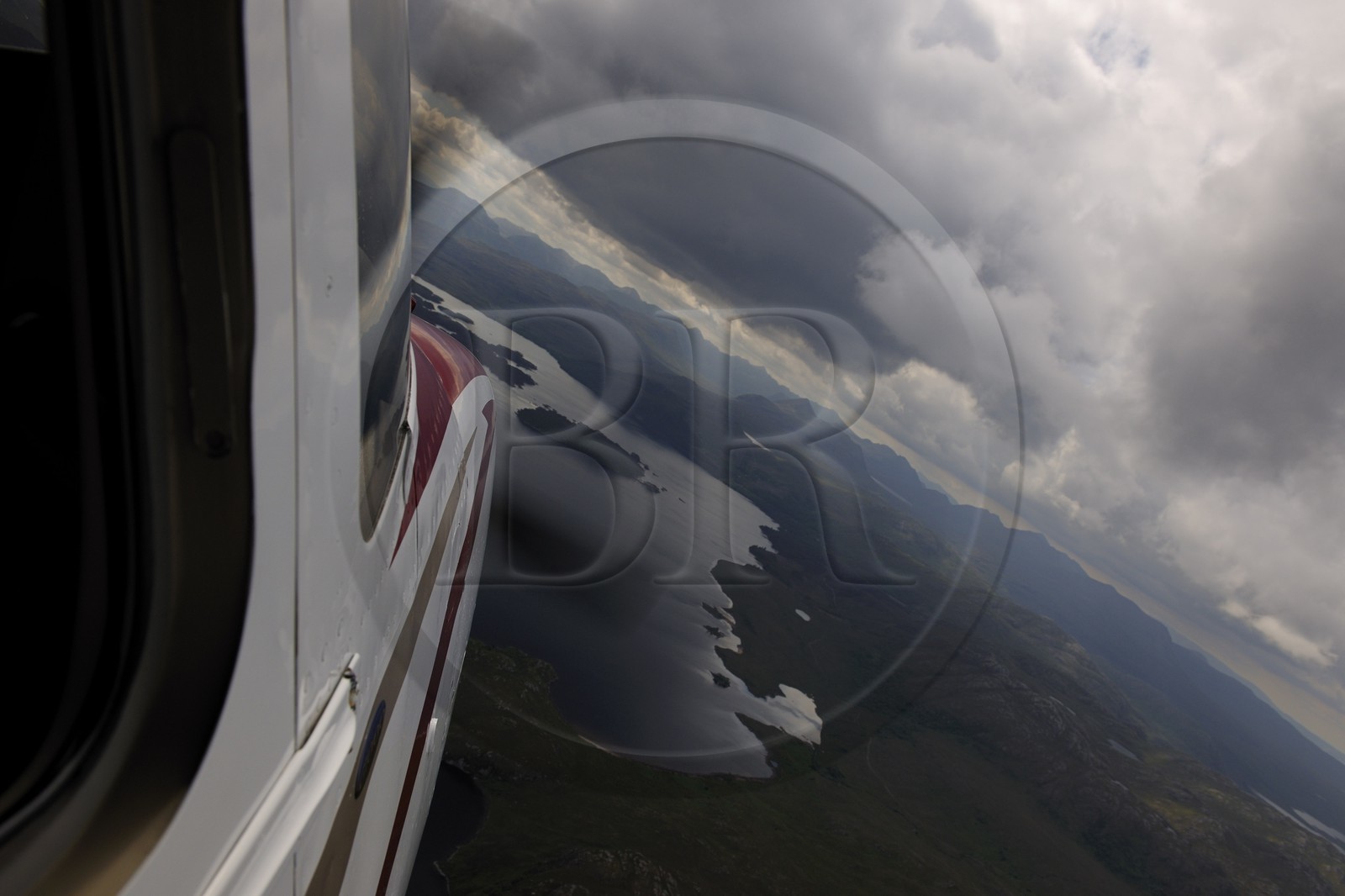 Royaume-Uni, Ecosse, Highland, survol en Cesna du Loch Maree (vue aérienne)