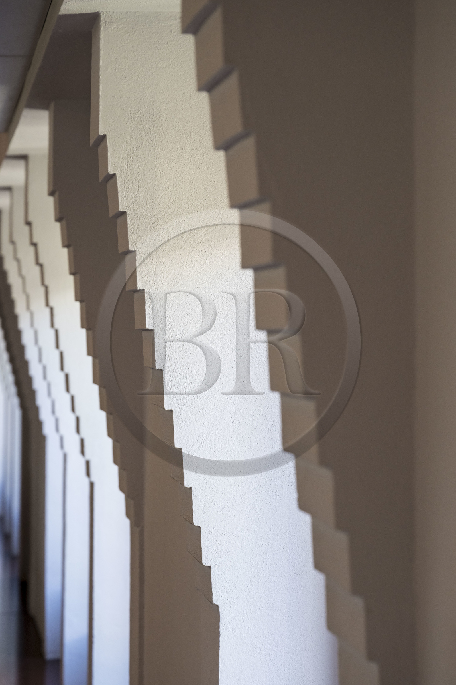 Spain, Catalonia, Barcelona, the Güell Palace (Palau Güell) built between 1886 and 1891 by the Catalan modernist architect Antoni Gaudi, a UNESCO World Heritage site, former laundry room in the attic