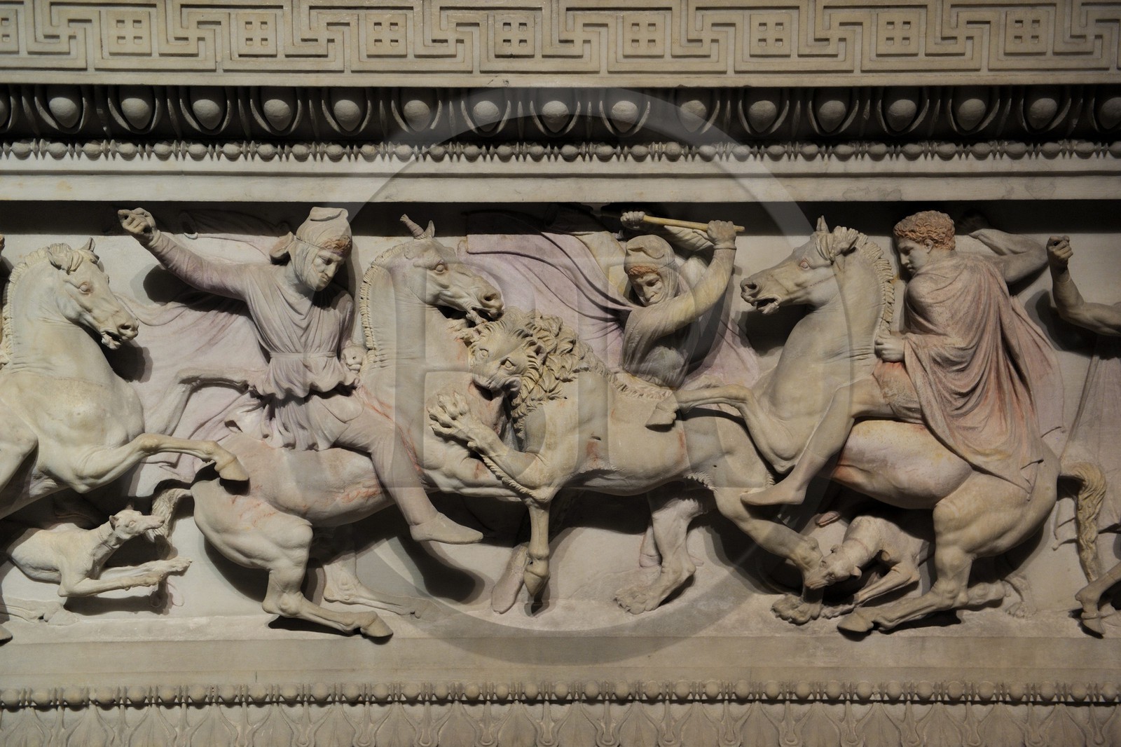 Turquie , Istanbul, centre historique classé Patrimoine Mondial de l'UNESCO, Musées archéologiques d'Istanbul dans les dépendances du Palais de Topkapi, sarcophage d'Alexandre du fin IVe siècle avant JC