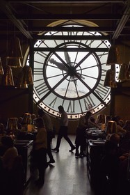 France, Paris, Orsay museum, the Café Campana illuminated by its clock
