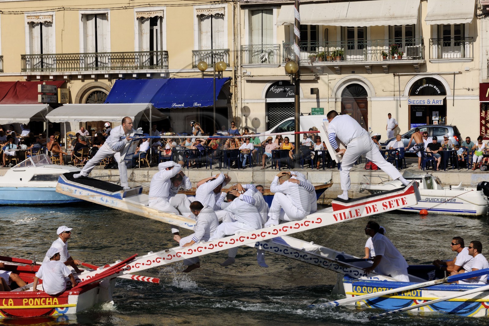 France, Hérault (34), Sète, canal Royal, fête de la Saint Louis, joutes sètoises