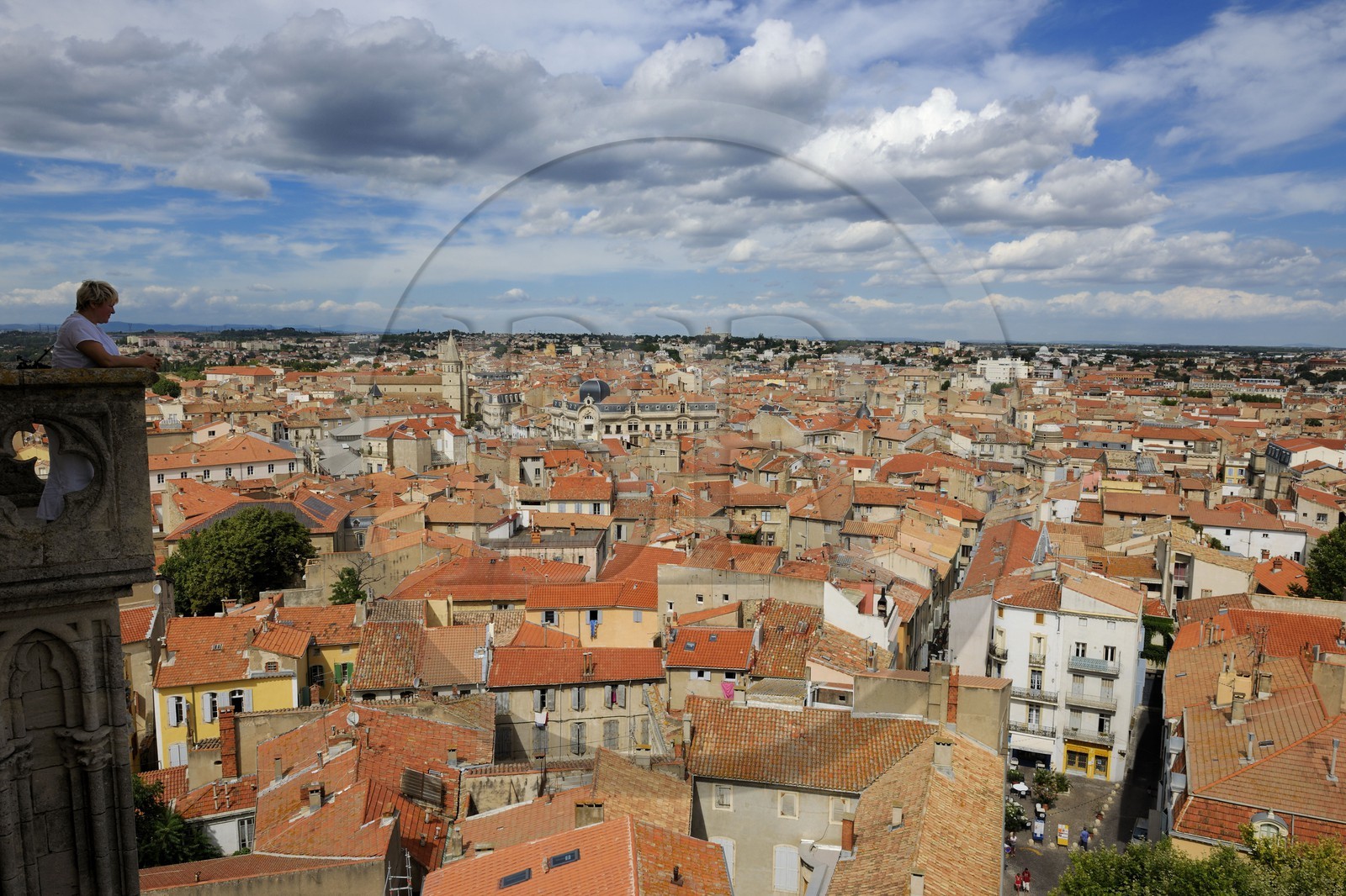 France, Hérault (34), Béziers, vue sur la vieille ville depuis la cathédrale Saint-Nazaire