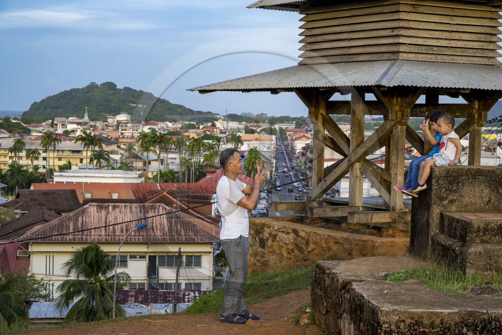 France, Guyane, Cayenne, vue sur la ville depuis le fort Cépérou