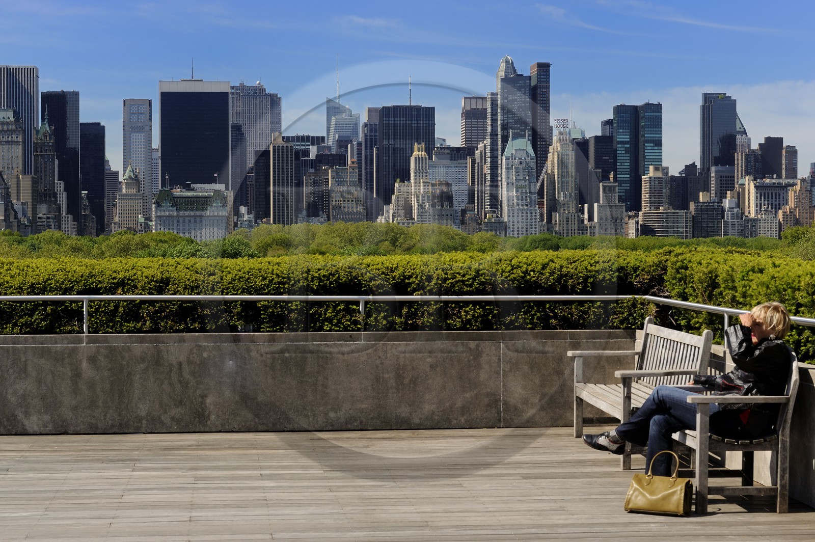Etats-Unis, New York, Manhattan, East Side, les immeubles de Midtown et Central Park vus depuis la terrasse du Metropolitan Museum of art (MET)