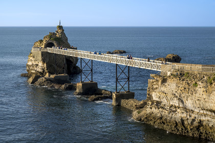 France, Pyrenees Atlantiques, Basque Country, Biarritz, the Rocher de la Vierge (Virgin rock)