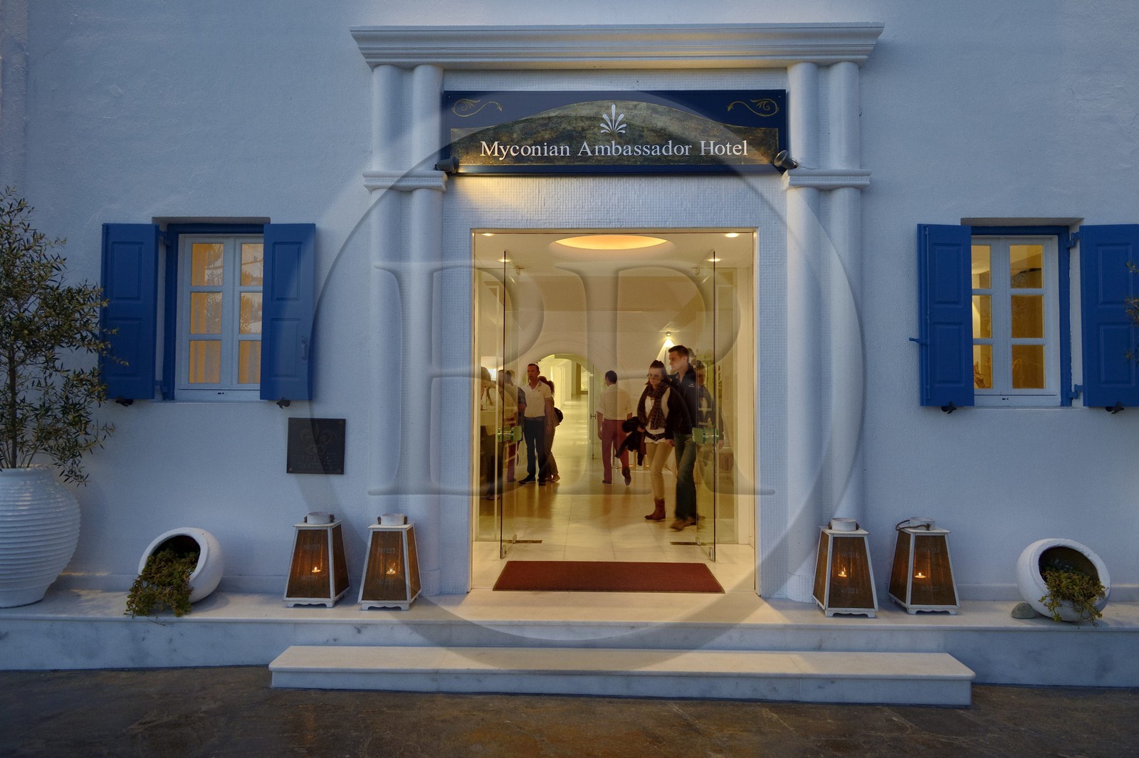 Greece, Cyclades islands, Mykonos island, village of Platis Gialos, Relais & Châteaux hotel Myconian Ambassador Thalasso Spa