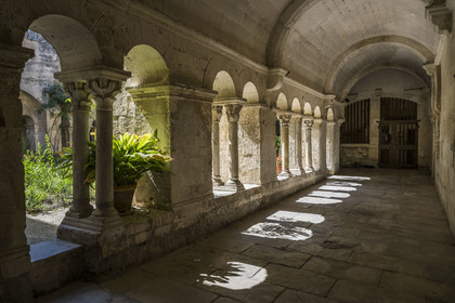 France, Bouches-du-Rhône (13), Parc Naturel Régional des Alpilles, Saint-Rémy-de-Provence, monastère Saint-Paul-de-Mausole, où Van Gogh fût interné en 1889-1890, le cloitre roman du 11e et 12e siècle
