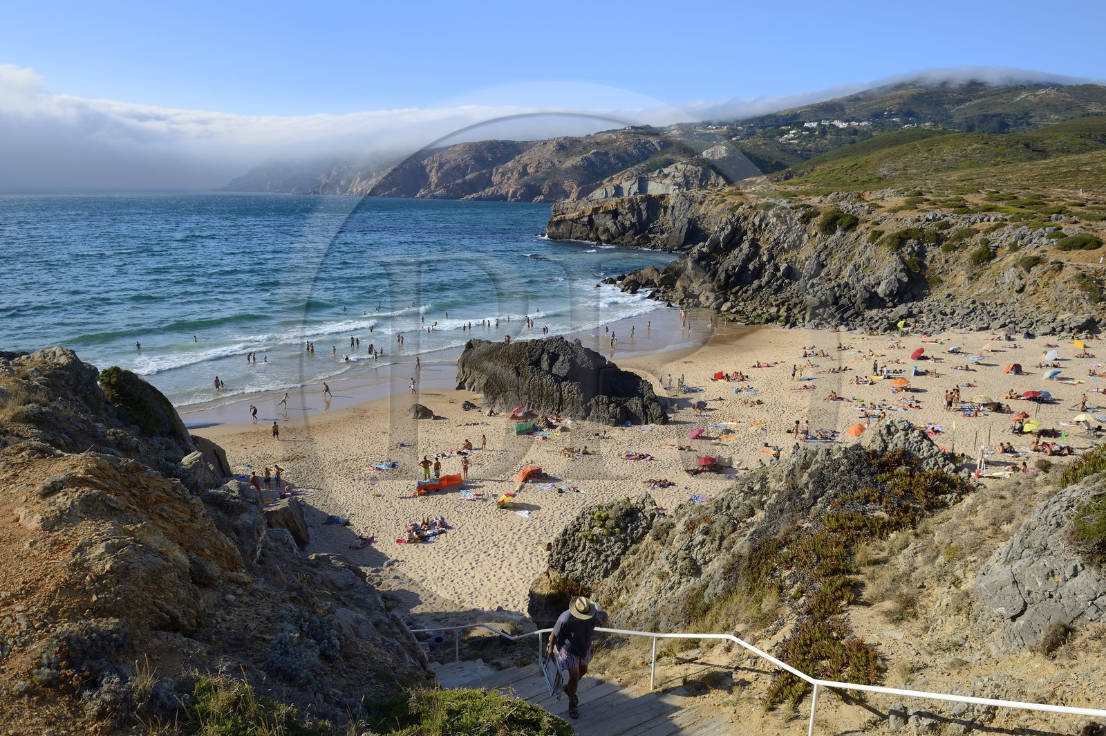 Portugal, Lisbon Region, Cascais, small wild beach of Abano north of Guincho beach on the Estoril Coast