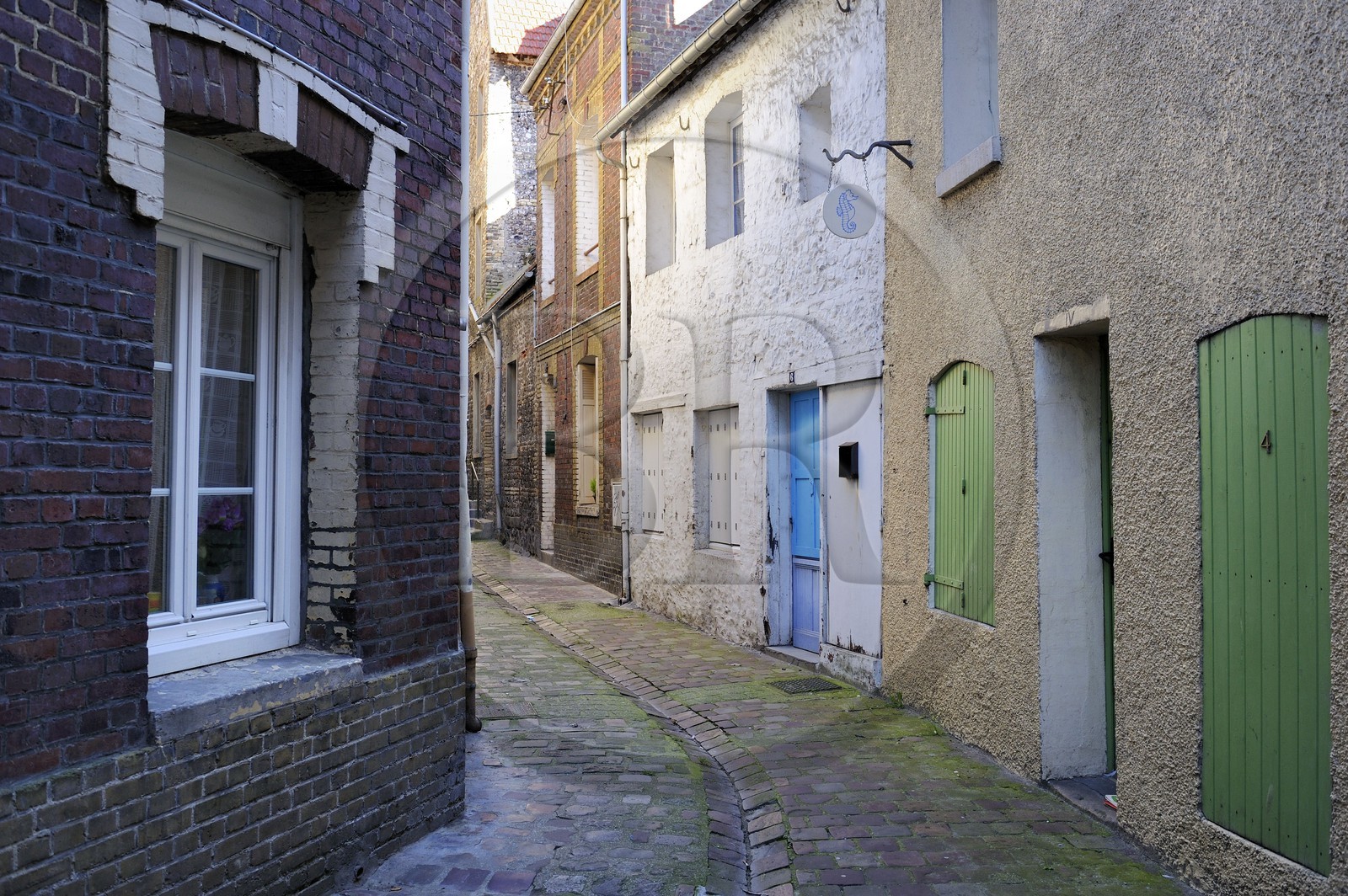 France, Seine-Maritime (76), quartier du Pollet, ruelle des Grèves dans l'ancien quartier des pêcheurs