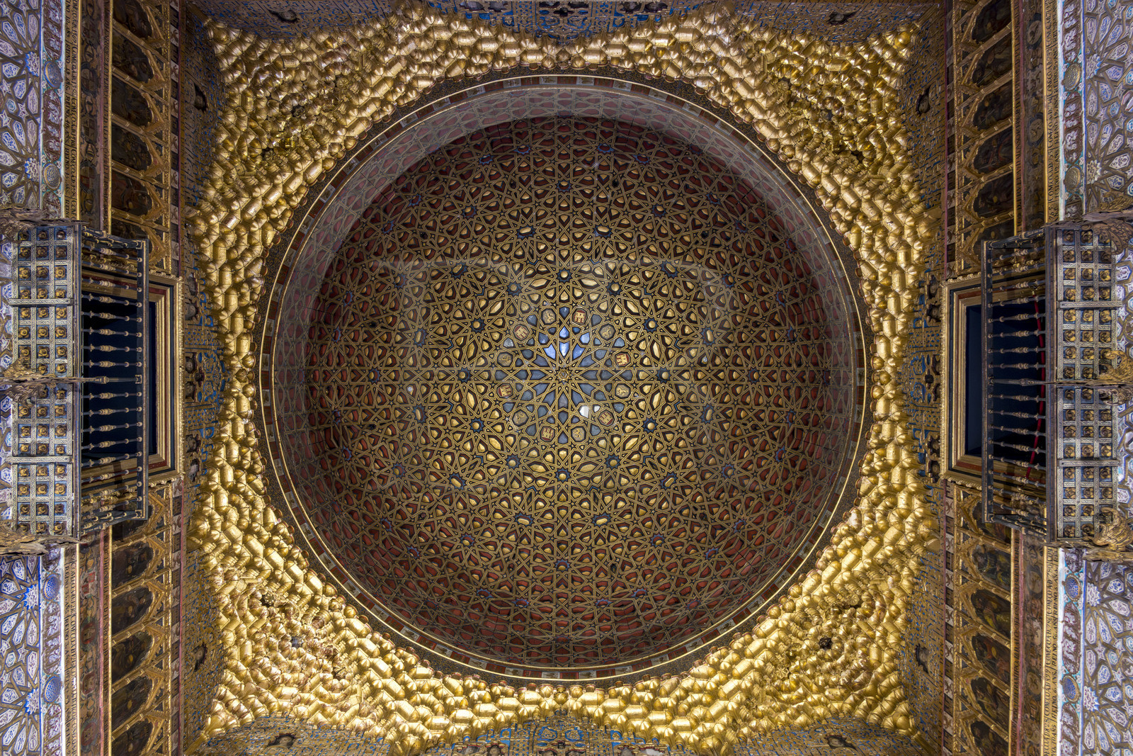 Spain, Andalusia, Seville, the Alcazar of Seville (Reales Alcazares de Sevilla), listed as World Heritage by UNESCO, Mudejar Palace or Palace of Pedro I, hall of Ambassadors (salon de Embajadores)