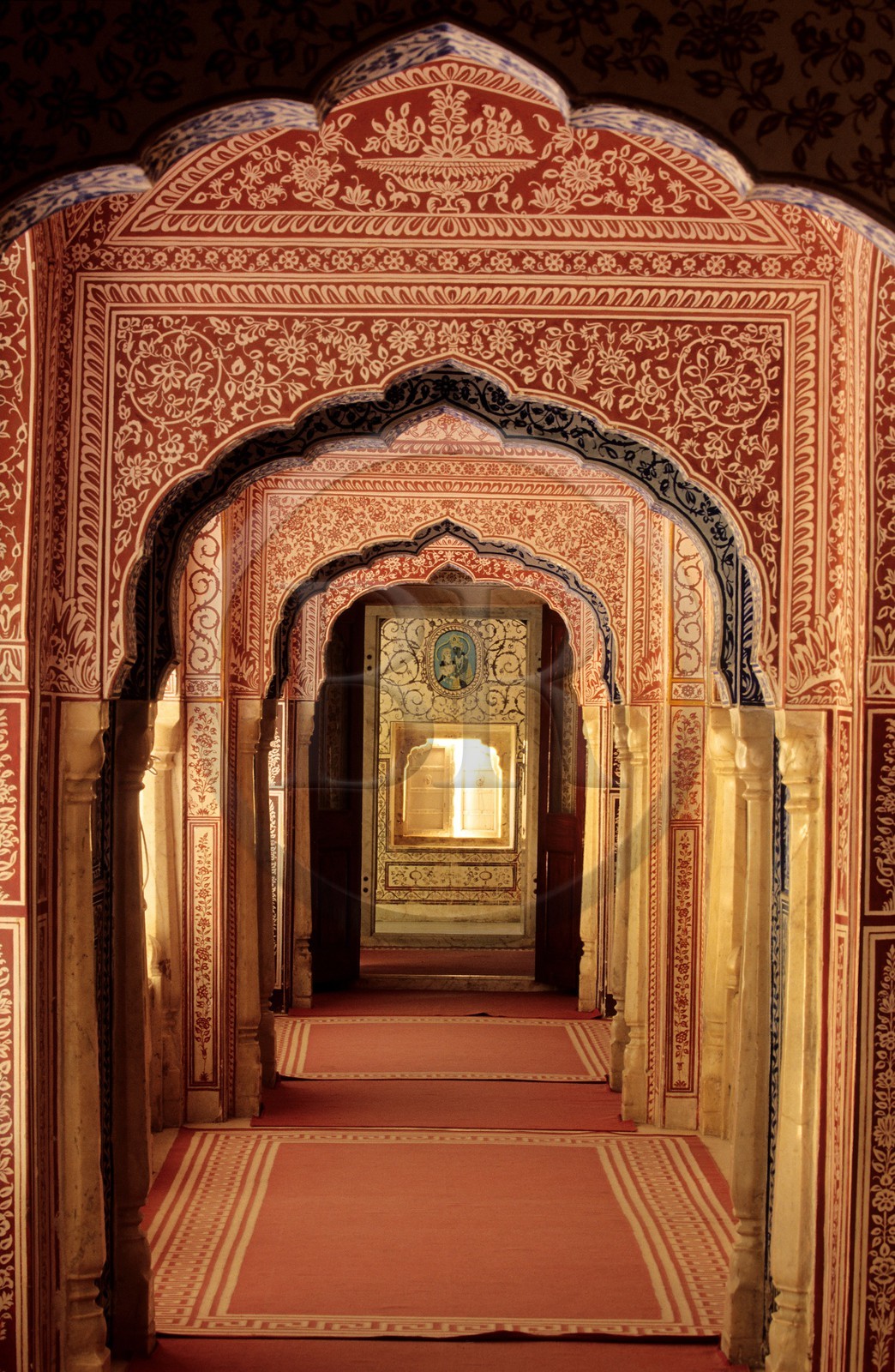Inde, état du Rajasthan, région de Jaipur, Samode Palace, le Darbar hall