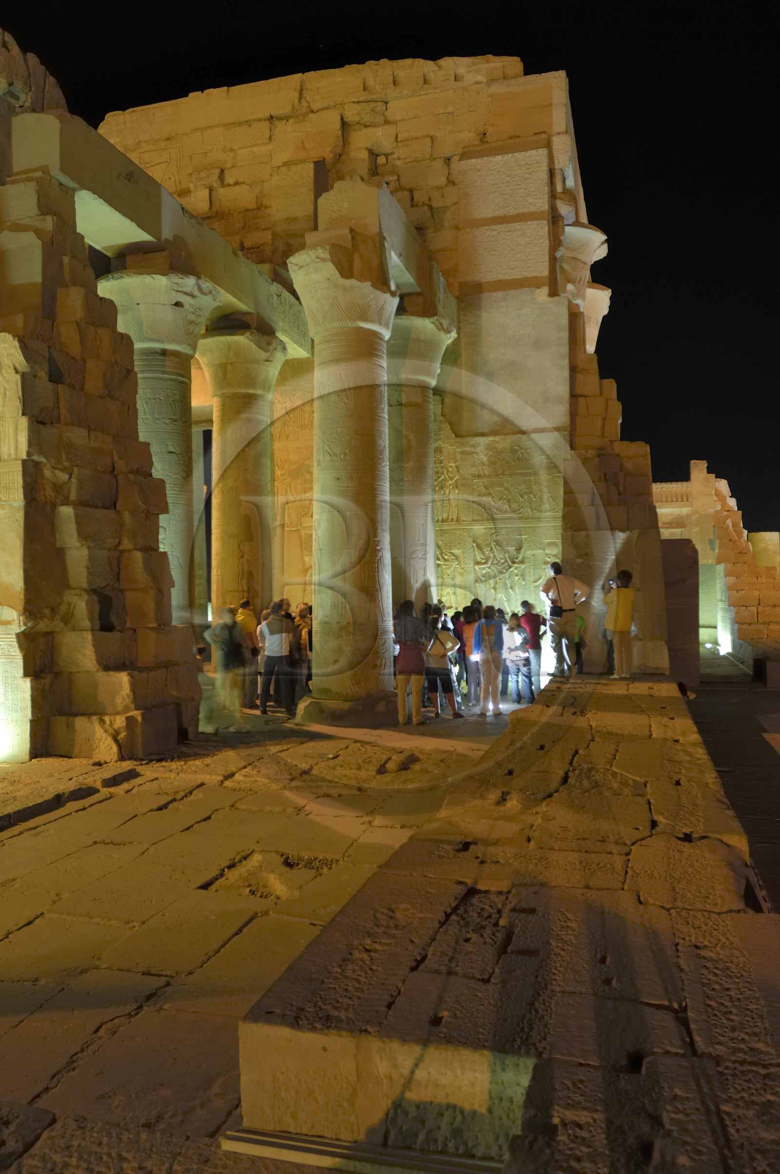 Egypt, Upper Egypt, Nile Valley, Kom Ombo Temple dedicated to Sobek, the god with a crocodile's head