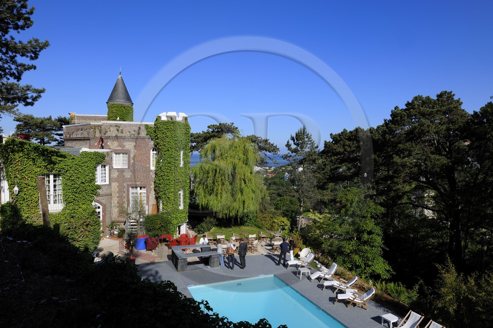 France, Seine Maritime, Pays de Caux, Cote d'Albatre, Etretat, the hotel Le Donjon - Domaine de Saint Clair