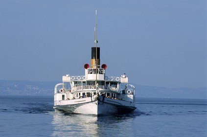 France, Haute Savoie, Geneva lake (Leman lake), La Suisse, an old paddleboat from the beginning of the 20th century