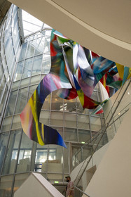 France, Paris, Bois de Boulogne, the Louis Vuitton Foundation by architect Frank Gehry, Canyon (2022) by Katharina Grosse