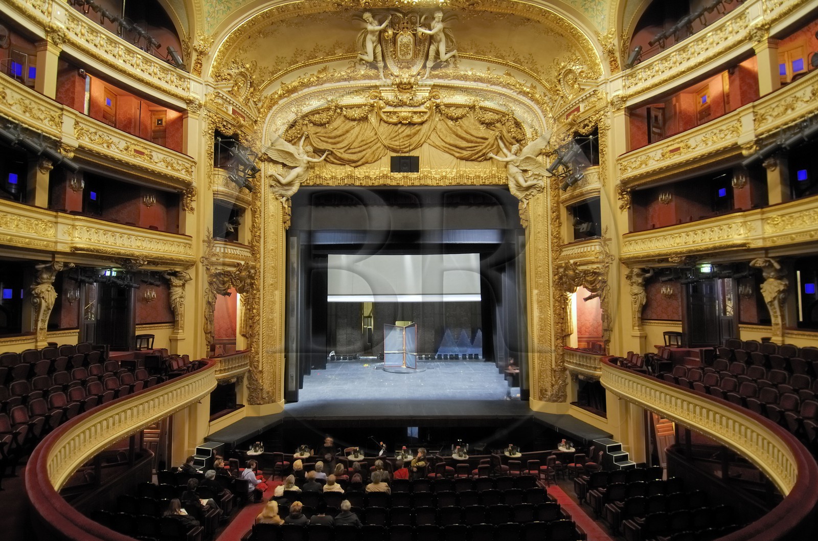 France, Paris (75), Le Théâtre national de l'Opéra-Comique aussi appelé salle Favart située place Boieldieu, la salle