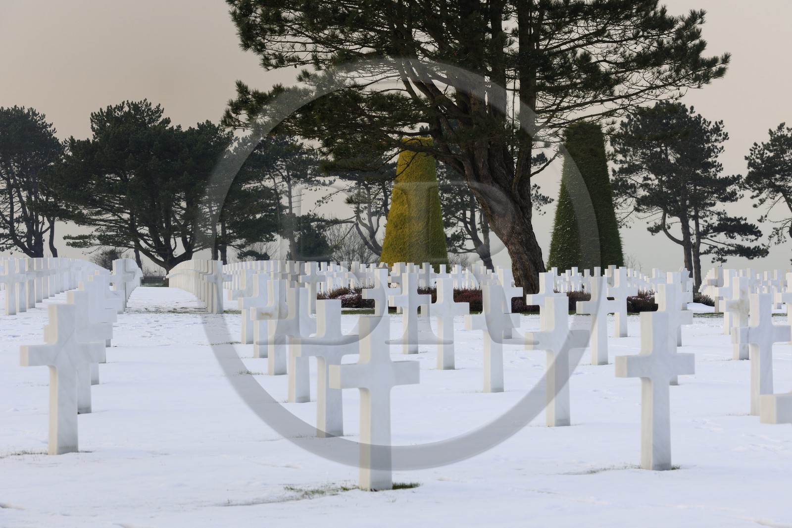 France, Calvados (14), Colleville-sur-Mer, plage du débarquement de Omaha Beach, cimetière américain