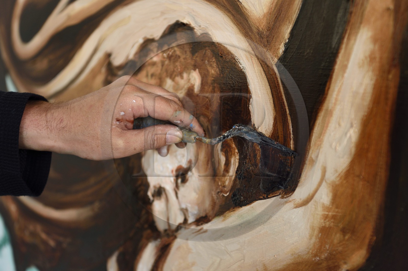 France, Val-de-Marne (94), Yvry-sur-Seine, Atelier de Fred Kleinberg, travail pour l'exposition Odyssée