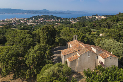 France, Var, Saint-Tropez seen from the sainte-Anne chapel (aerial view)