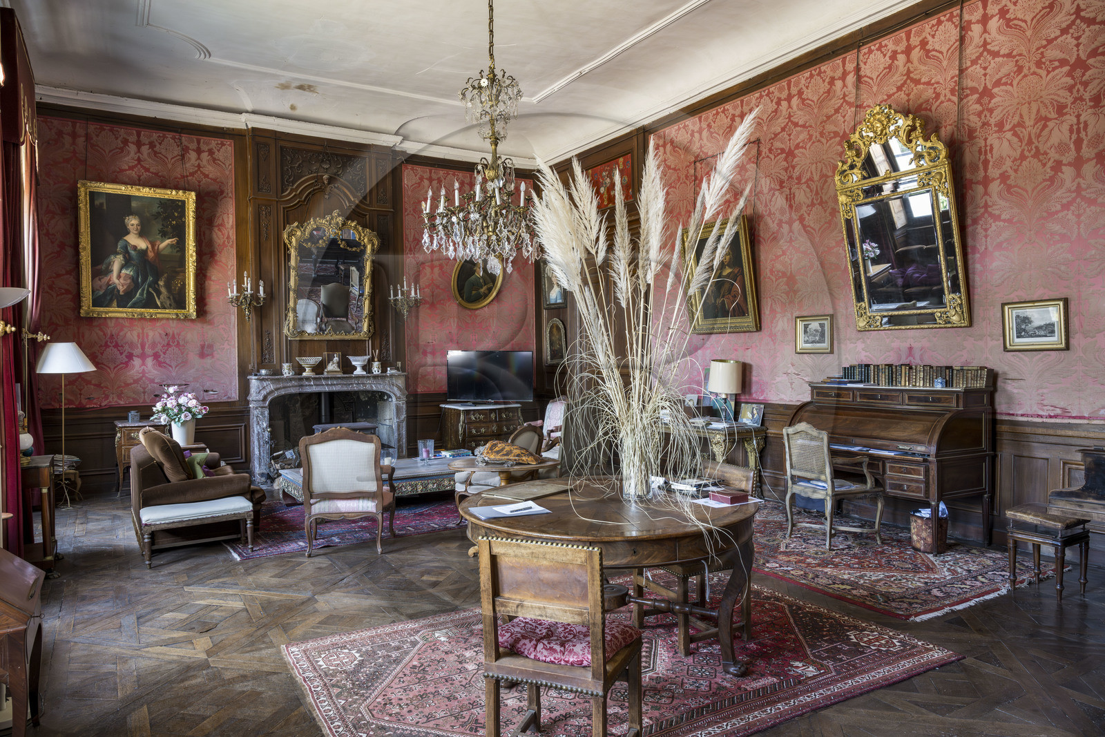 France, Ille-et-Vilaine (35), Côte d'Emeraude, Saint-Malo, malouinière de la Chipaudière construit l'armateur et corsaire François-Auguste Magon de la Lande au début du XVIIIème siècle, un des salons