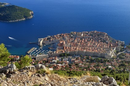 Croatie, Dalmatie, cote dalmate, Dubrovnik, centre historique classé Patrimoine Mondial de l'UNESCO, la vieille ville ceinte de remparts