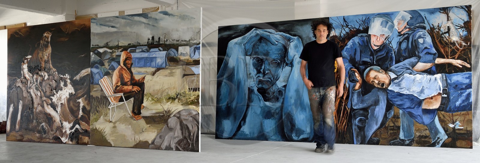 France, Val-de-Marne, Yvry-sur-Seine, Workshop of Fred Kleinberg, work for the exhibition Odyssée (Odyssey)