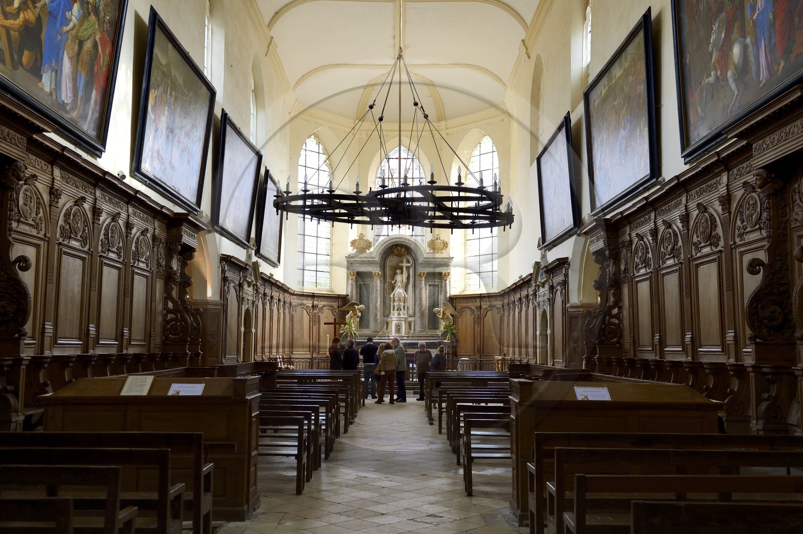 France, Marne, regional park of Montagne de Reims, Hautvillers, abbey church Saint-Sindulphe where is the tombstone of Dom Perignon