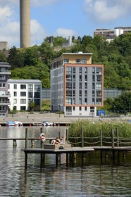 Sweden, Stockholm, Hammarby Sjostad eco-neighborhood pioneer in sustainable development, the Hammarby lake