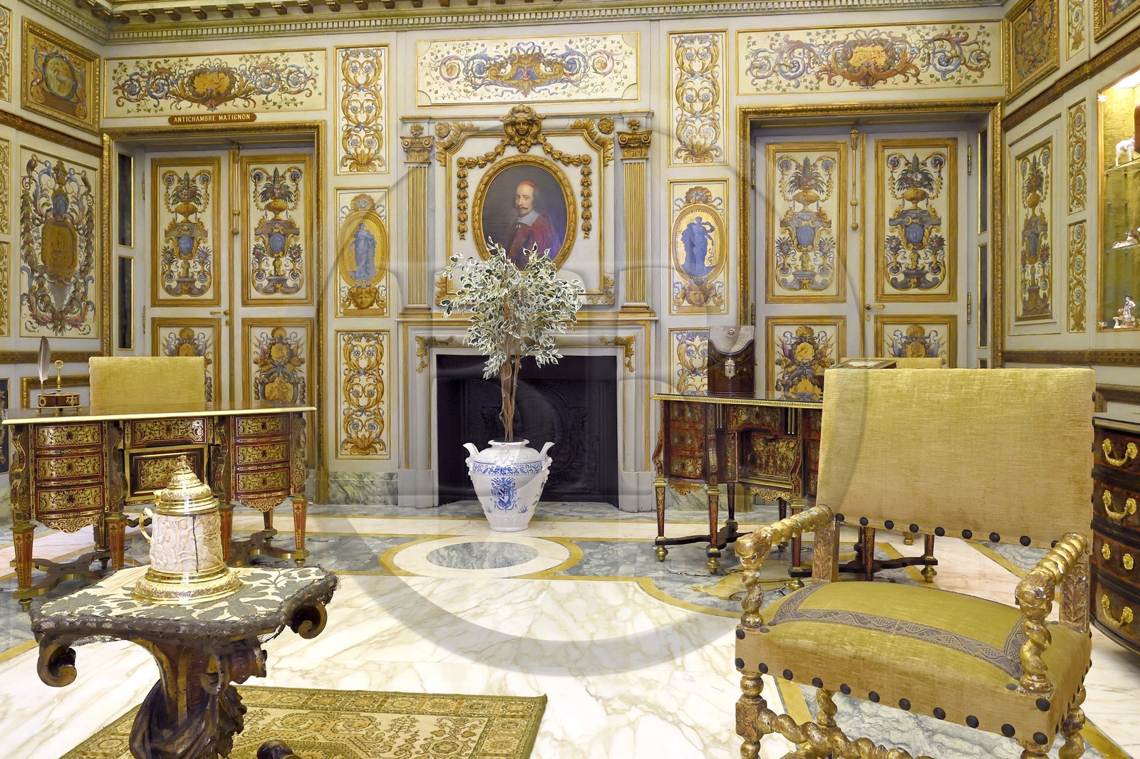 Principauté de Monaco, Monaco, le Rocher, le palais princier, le salon Mazarin