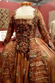 France, Rhone, Lyon, historical site listed as World Heritage by UNESCO, Textiles and Decorative Arts museum, court dress (1760) pekin shaped