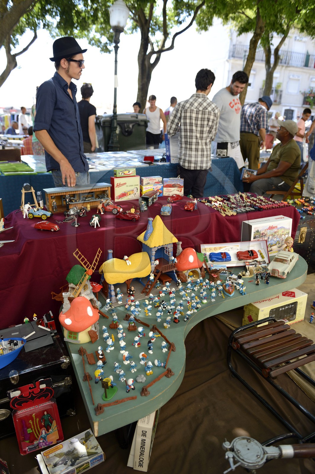 Portugal, Lisbonne, quartier de l'Alfama, campo de Santa Clara, le marché aux puces la Feira da Ladra (foire de la voleuse)