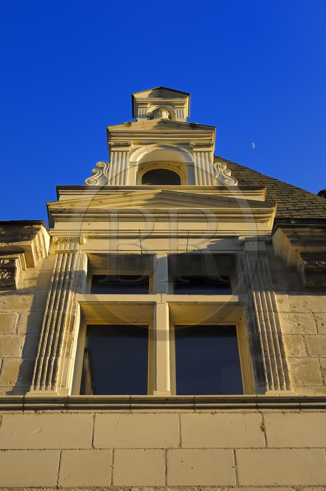 France, Indre et Loire, Loire Valley listed as World Heritage by UNESCO, Chinon, detail of a mansion in the St. Maurice High Street