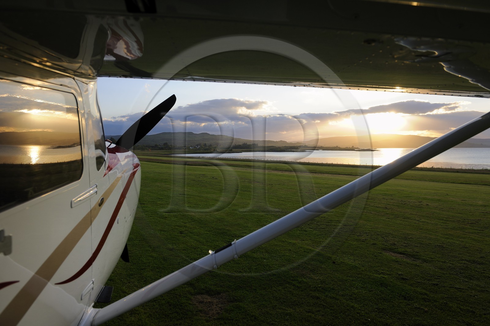 Royaume-Uni, Ecosse, Highland, Hébrides intérieures, Ile de Mull, le Sound of Mull à l'aérodrome privé de Glenforsa
