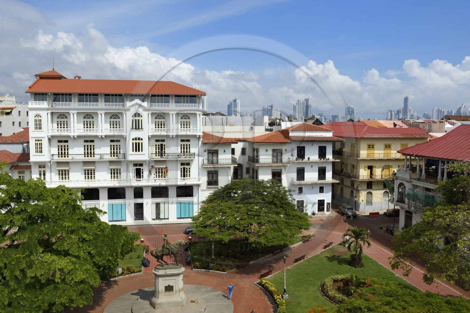 Panama, Panama City, historic town listed as World Heritage by UNESCO, Casco Antiguo (Viejo), the American Trade Hotel on plaza Tomas Herrera