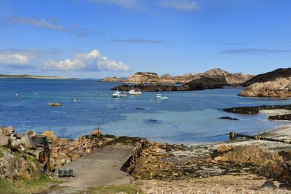 United Kingdom, Scotland, Highland, Inner Hebrides, the Ross of Mull in the extreme southwest of the Isle of Mull, Fionnphort facing the Iona Island