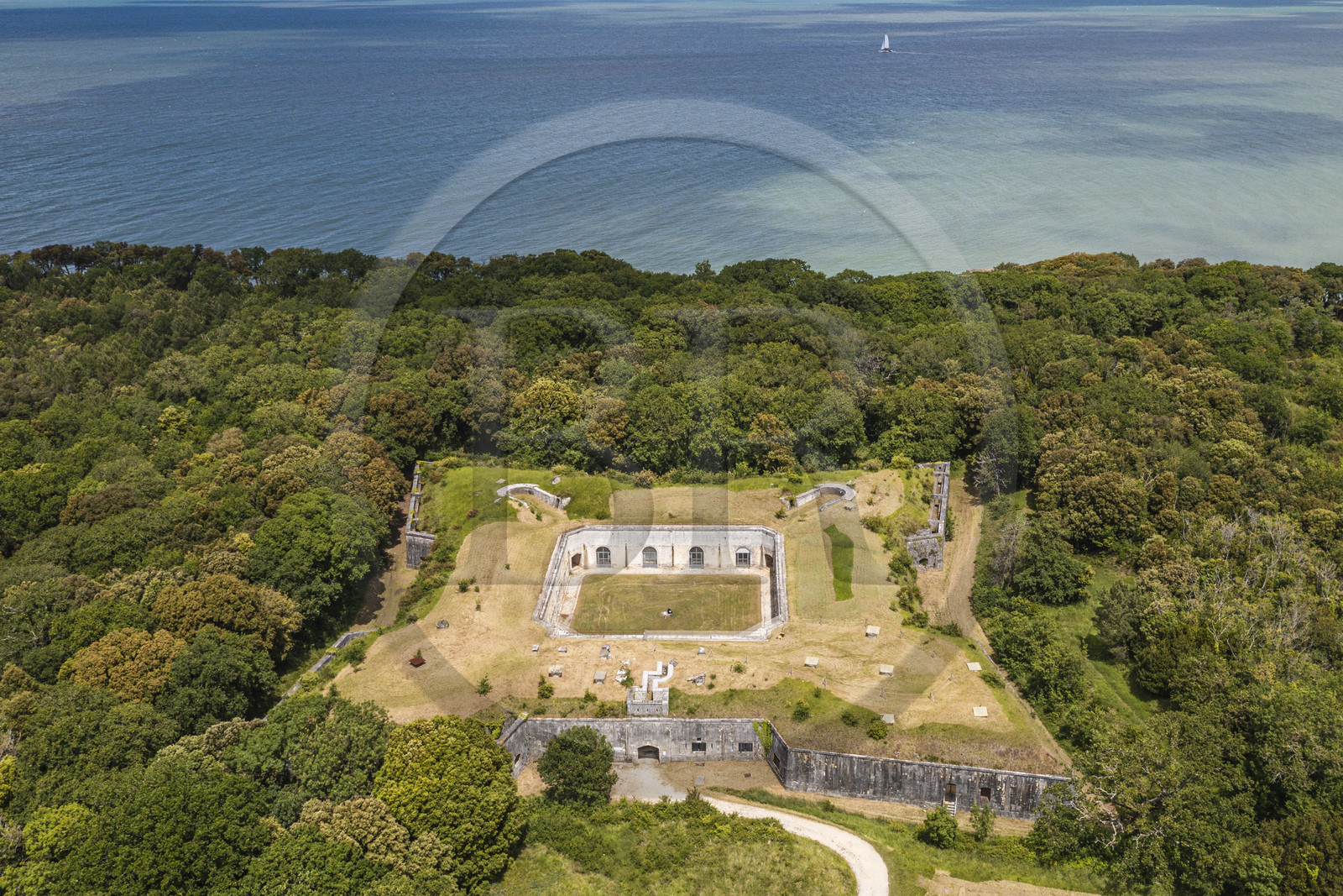 France, Charente-Maritime (17), Ile d'Aix, le Fort Liédot (vue aérienne)